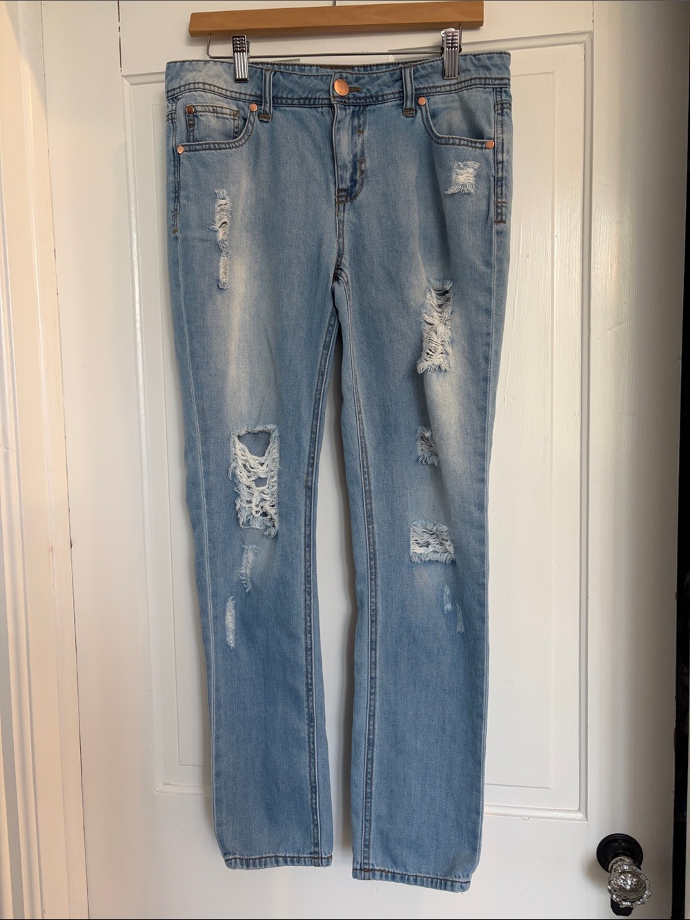 Elan Light Blue Distressed Women's Jeans Size Medium